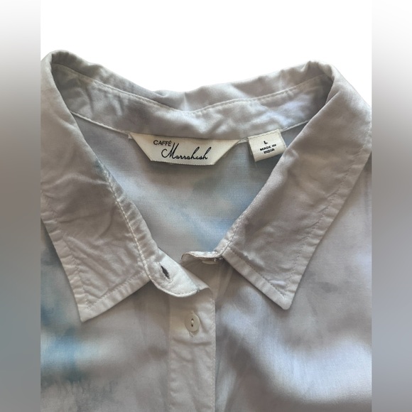 Caffe Marrakech Tie Dye Button Down Shirt Large - Picture 3 of 4